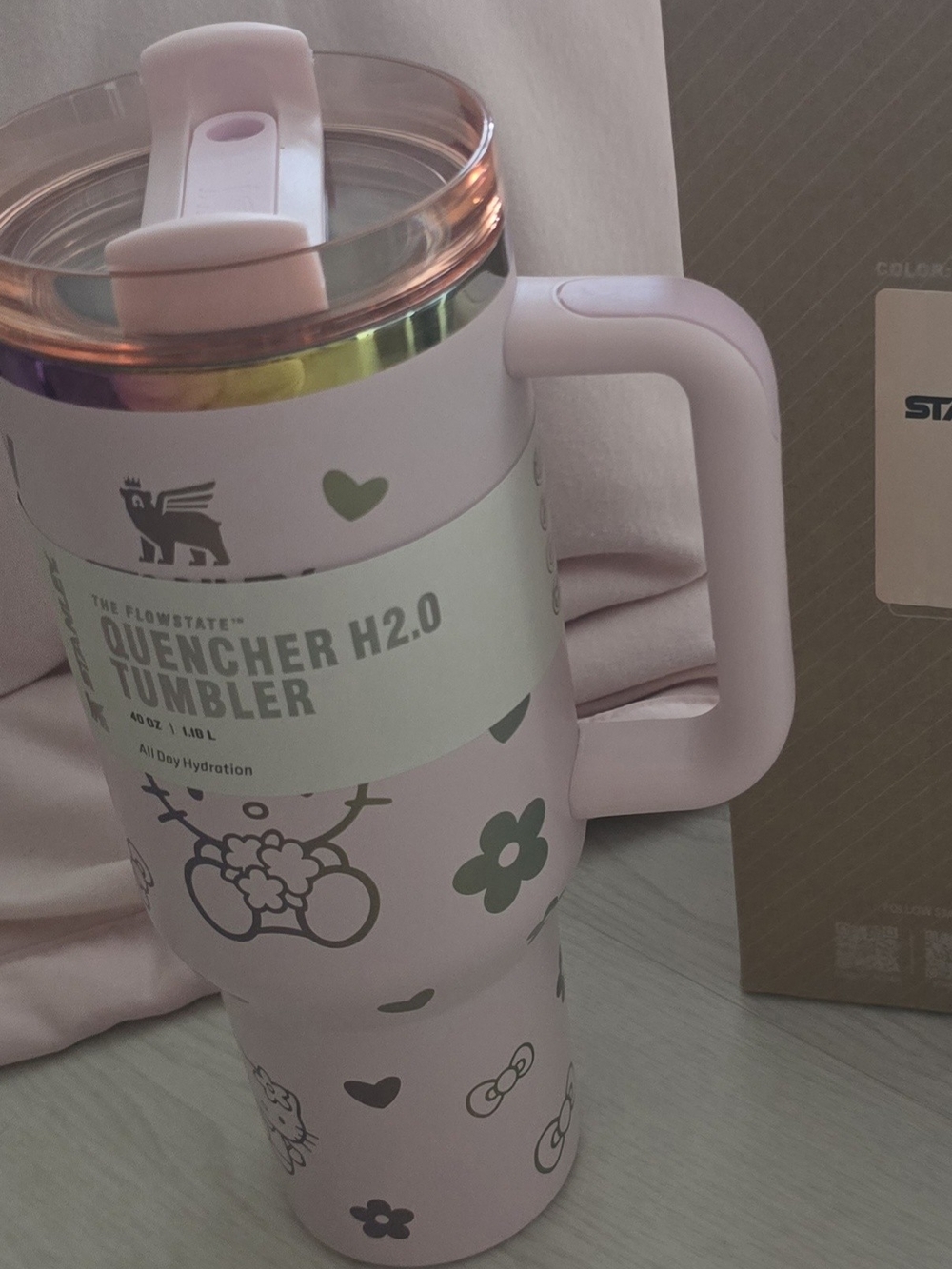 Pink Pink Floral Quencher H2.0 Tumbler with Handle